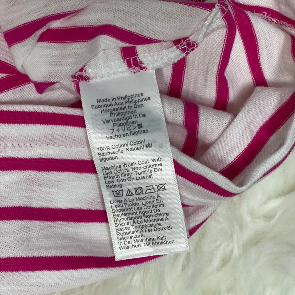 J. Crew Pink and White Striped Short Sleeve Tee #242 - Picture 4 of 6
